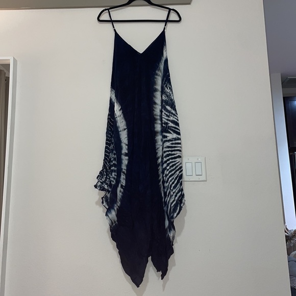 Blue Life Scarf Dress in Blue/White Tie Dye SZ M/L EUC - Picture 6 of 8